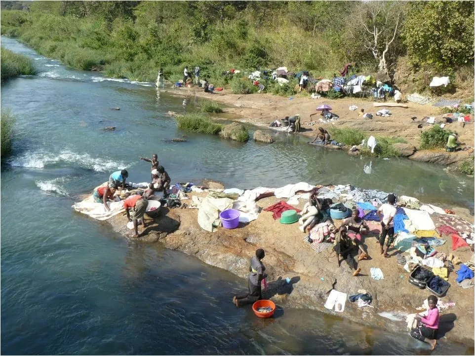 Laundry at the creek.